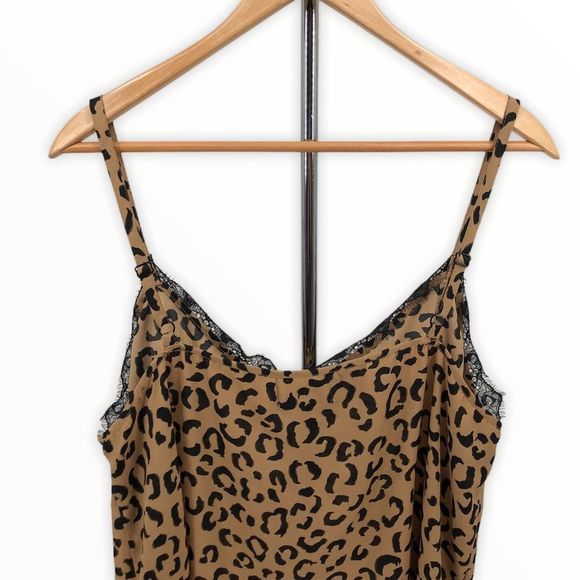 Vixbe Leopard Print Spaghetti Strap Lace Trim Cami size XL - Picture 6 of 12